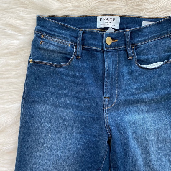 Frame Denim Straight Leg Step Hem High Rise Jeans - Picture 5 of 12